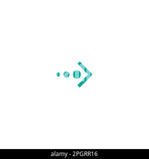 blue right arrow and three dots icon. Isolated on white. Continue icon. Next sign. look directory Stock Vector