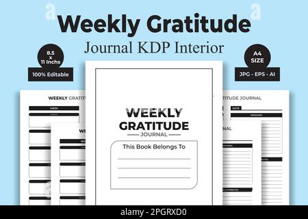 https://l450v.alamy.com/450v/2pgrxd0/weekly-gratitude-journal-kdp-interior-low-and-no-content-book-2pgrxd0.jpg