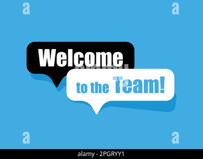 Welcome to the team icon in flat style. Hire worker vector illustration on isolated background. Teamwork sign business concept. Stock Vector