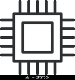 CPU for computer and smartphone icon in flat style. Processor chipset vector illustration on isolated background. Microchip sign business concept. Stock Vector
