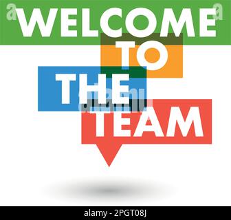 Welcome to the team icon in flat style. Hire worker vector illustration on isolated background. Teamwork sign business concept. Stock Vector