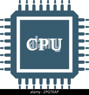 CPU for computer and smartphone icon in flat style. Processor chipset vector illustration on isolated background. Microchip sign business concept. Stock Vector