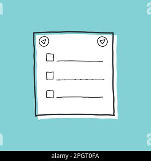 Hand drawn memo paper sheet icon in flat style. Sticky note vector illustration on isolated background.  To do list sign business concept. Stock Vector