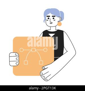 Graphic designer artist line concept vector spot illustration Stock Vector