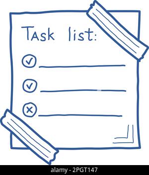 Hand drawn memo paper sheet icon in flat style. Sticky note vector illustration on isolated background.  To do list sign business concept. Stock Vector