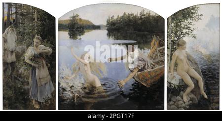 Aino Myth, Triptych 1891 by Akseli Gallen-Kallela Stock Photo