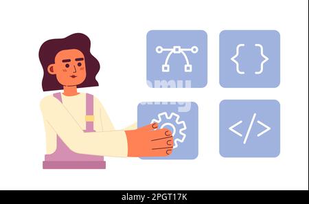 Website builder flat concept vector spot illustration Stock Vector
