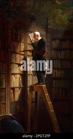 Tappeto 1art1 Con Stampa "Il Topo Da Biblioteca" Di Carl Spitzweg, 70x50 Cm – Morbido E Resistente, Idea Regalo Originale