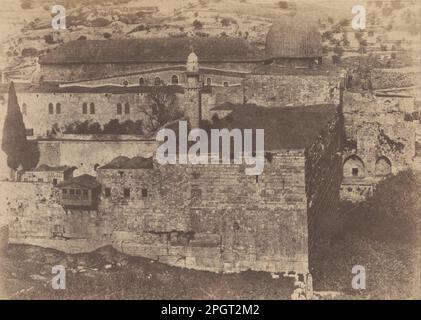 Jérusalem. Enceinte du Temple. Mosquée El-Aksa, angle Sud-Ouest negative 1854; print 1856 by Auguste Salzmann Stock Photo