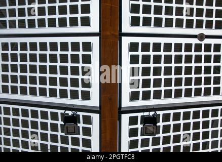 Solar panels on the roof of a charging station for electric cars Stock Photo