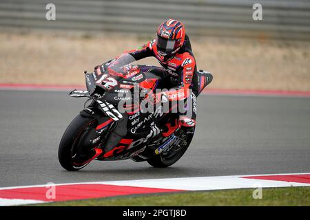 Portimao, Portugal. 24th Mar, 2023. 03/24/2023, Autodromo International do Algarve, Portimao, MOTO GP GRANDE PREMIO DE PORTUGAL 2023, in the picture Maverick Vinales from Spain, Aprilia Racing Credit: dpa/Alamy Live News Stock Photo