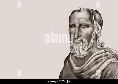 Gaius Plinius Secundus, AD 23/24 – 79, called Pliny the Elder, Roman author, digitally altered Stock Photo