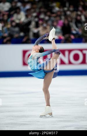 Saitama, Japan. 24th Mar, 2023. Isabeau Levito of the United States performs during the women's free skating at the ISU Wrold Figure Skating Championships at Saitama Super Arena in Saitama, Japan, March 24, 2023. Credit: Zhang Xiaoyu/Xinhua/Alamy Live News Stock Photo