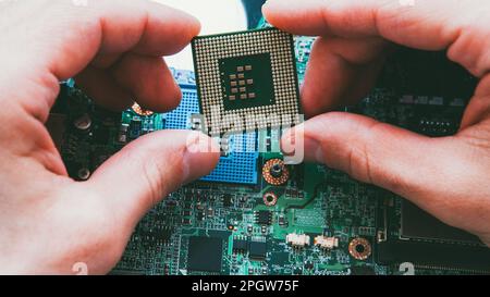 electronic engineering hardware maintenance cpu Stock Photo