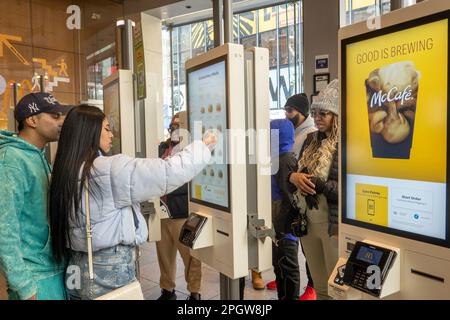 McDonald's Restaurant, Times Square, NYC, USA  2023 Stock Photo