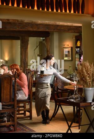 Restaurant in an English pub. Stock Photo