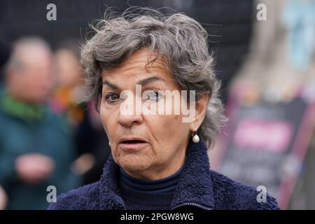 Christiana Figueres (left), the executive secretary of the United Nations Framework Convention on Climate Change (UNFCCC). Picture date: Friday March 24, 2023. Stock Photo