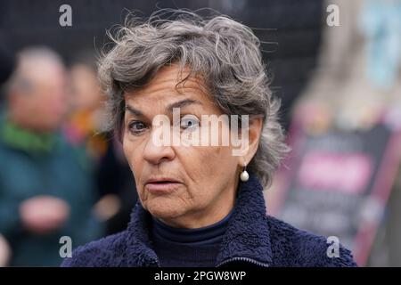 Christiana Figueres (left), the executive secretary of the United Nations Framework Convention on Climate Change (UNFCCC). Picture date: Friday March 24, 2023. Stock Photo