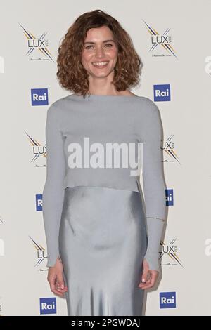 Rome, Italy. 24th Mar, 2023. Giusy Buscemi attends the photocall of the Rai fiction 'Un passo dal cielo 7' at Eai Viaale Mazzini. Credit: SOPA Images Limited/Alamy Live News Stock Photo