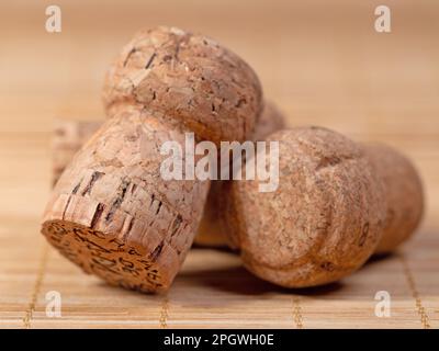 Champagne cork in a closeup Stock Photo