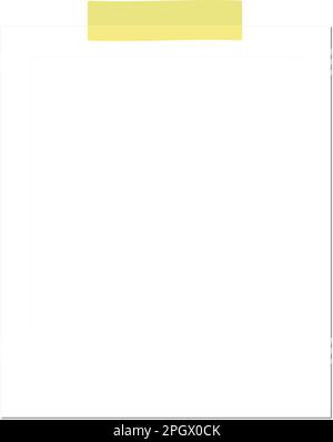 Blank instant photo frame template with adhesive tape isolated. Vector illustration Stock Vector
