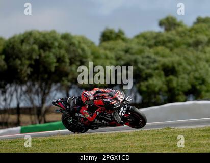 Portimao, Portugal. 24th Mar, 2023. 03/24/2023, Autodromo International do Algarve, Portimao, MOTO GP GRANDE PREMIO DE PORTUGAL 2023, in the picture Maverick Vinales from Spain, Aprilia Racing Credit: dpa/Alamy Live News Stock Photo