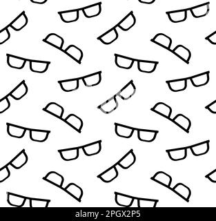 Vector seamless pattern of flat glasses isolated on white background Stock Vector