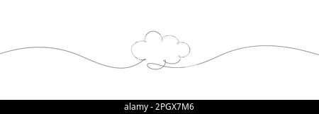 Continuous line drawing. Clouds. Black isolated on white background. Hand drawn vector illustration Stock Vector