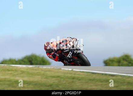 Portimao, Portugal. 24th Mar, 2023. 03/24/2023, Autodromo International do Algarve, Portimao, MOTO GP GRANDE PREMIO DE PORTUGAL 2023, in the picture Maverick Vinales from Spain, Aprilia Racing Credit: dpa/Alamy Live News Stock Photo