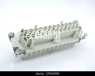 24-pin female connector used in electronic equipment to make electrical connections Stock Photo