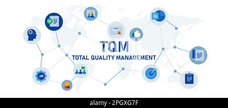 TQM Total Quality Management concept of business improvement standard Stock Vector