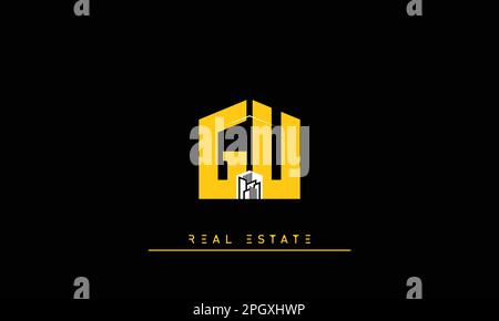 Real Estate letters Initials Monogram logo GU , UG Stock Vector