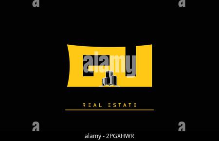 Real Estate letters Initials Monogram logo GU , UG Stock Vector