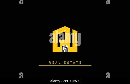 Real Estate letters Initials Monogram logo GU , UG Stock Vector