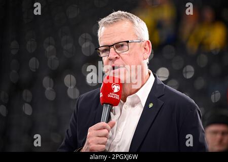 Sweden's coach Janne Andersson after the loss against Belgium during the UEFA Euro 2024 group F qualifier football match between Sweden and Belgium at Stock Photo