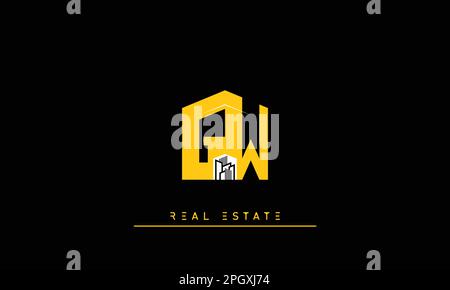 Real Estate letters Initials Monogram logo GW , WG Stock Vector