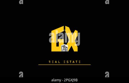 Real Estate letters Initials Monogram logo GX , XG Stock Vector