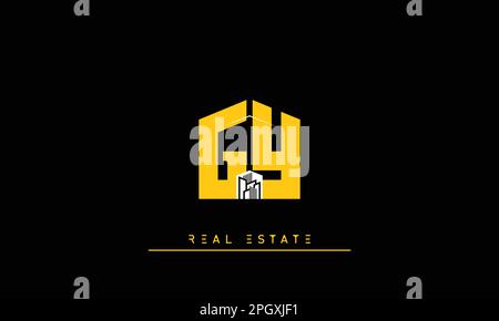 Real Estate letters Initials Monogram logo GY , YG Stock Vector