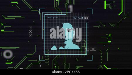 Image of biometric photo and data processing Stock Photo