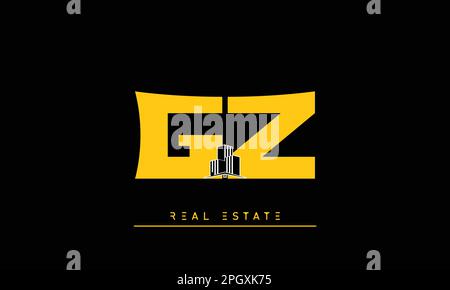 Real Estate letters Initials Monogram logo GZ , ZG Stock Vector