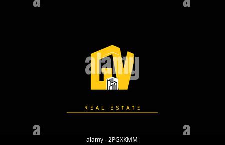 Real Estate letters Initials Monogram logo GV ,VG Stock Vector