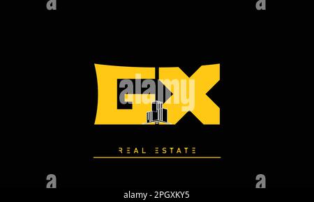 Real Estate letters Initials Monogram logo GX , XG Stock Vector