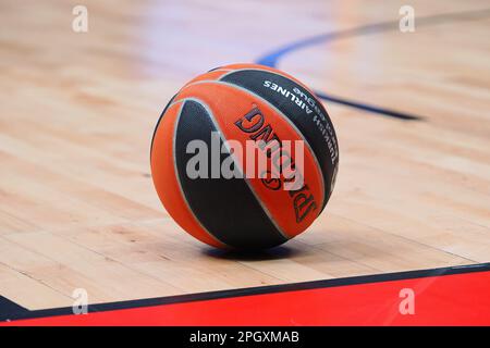 Milan, Italy. 24th Mar, 2023. Forum of Assago, Milan, Italy, March 24, 2023, Baskeball ball during EA7 Emporio Armani Milano vs FC Bayern Munchen - Basketball Euroleague Championship Credit: Live Media Publishing Group/Alamy Live News Stock Photo