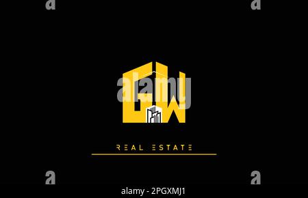 Real Estate letters Initials Monogram logo GW , WG Stock Vector