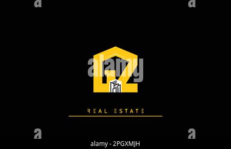 Real Estate letters Initials Monogram logo GZ , ZG Stock Vector