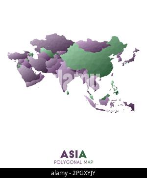 Asia Map. Actual low poly style continent map. Divine vector ...