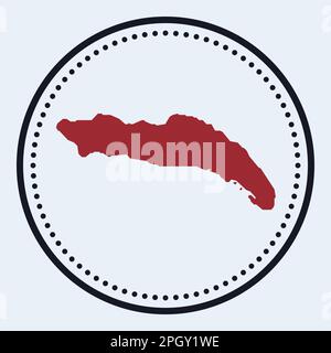 Anegada round stamp. Round logo with island map and title. Stylish minimal Anegada badge with map. Vector illustration. Stock Vector