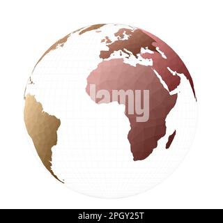 Polygonal world map. Orthographic projection. Worthy vector illustration. Stock Vector