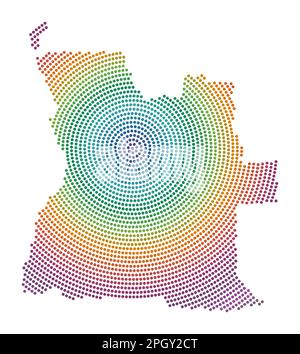 Angola dotted map. Digital style map of the country on white background ...