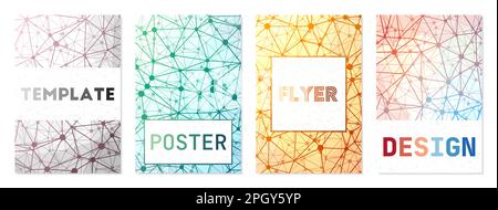 Vector set of cover designs. Can be used as cover, banner, flyer, poster, business card, brochure. Artistic geometric background collection. Stock Vector